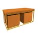 Banquette et poufs velours orange et métal doré Ismael - Photo n°1