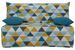 Banquette lit accordéon 2 places 140x190 cm design arlequin bleu orange Optale - Photo n°1