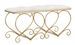 Banquette velours crème pieds métal doré design Heart - Photo n°1