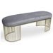 Banquette velours gris et pieds métal doré Melor - Photo n°1