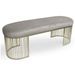 Banquette velours taupe et pieds métal doré Melor - Photo n°1