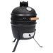 Barbecue à fumoir Kamado 2-en-1 Céramique 56 cm Noir - Photo n°1