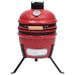 Barbecue à fumoir Kamado 2-en-1 Céramique 56 cm Rouge - Photo n°5