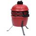 Barbecue à fumoir Kamado 2-en-1 Céramique 56 cm Rouge - Photo n°7