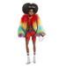 BARBIE EXTRA Manteau Multicolore Brune Coupe Afro - Photo n°1