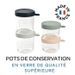 BÉABA Coffret 4 portions verre, pots de conservation (150ml pink / 150ml eucalyptus green / 250ml light mist / 250ml dark blue) - Photo n°2