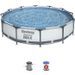 BESTWAY Piscine hors sol Steel Pro Max - Ronde - Diametre 366 x 76 cm, filtre a cartouche - Photo n°1