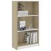 Bibliothèque 3 niveaux Blanc/chêne sonoma 60x24x108cm - Photo n°1