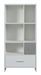 Bibliothèque 5 niches 2 tiroirs bois blanc et gris Candy Grey - Photo n°1