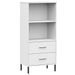 Bibliothèque à 2 tiroirs Blanc 60x35x128,5 cm Bois massif OSLO - Photo n°1