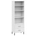 Bibliothèque à 2 tiroirs Blanc 60x35x180 cm Bois massif OSLO - Photo n°1