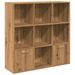 Bibliothèque chêne artisanal 98x29x97,5 cm bois d'ingénierie - Photo n°2