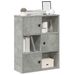 Bibliothèque gris béton 60x24x76,5 cm bois d'ingénierie - Photo n°1