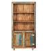 Bibliothèque sur roulettes 2 portes 3 étagères bois massif recyclé Moust - Photo n°2