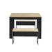 BLOOM Ensemble repas table + 2 bancs - Décor chene et noir - Style industriel - L 100 x P 70 x H 70,5 cm - Photo n°2