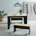 BLOOM Ensemble repas table + 2 bancs - Décor chene et noir - Style industriel - L 100 x P 70 x H 70,5 cm - Photo n°3