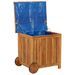 Boîte de rangement de jardin avec roues 60x50x58 cm Bois acacia - Photo n°6