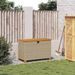 Boîte de rangement de jardin beige résine tressée bois d'acacia - Photo n°3