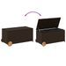 Boîte de rangement de jardin et roues marron 190L poly rotin - Photo n°7