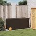 Boîte de rangement de jardin et roues marron 283L poly rotin - Photo n°3