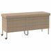 Boîte rangement jardin roues beige 160x55x75 cm résine tressée - Photo n°1