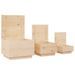 Boîtes de rangement avec couvercles 3 pcs Bois massif de pin - Photo n°6