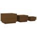 Boîtes de rangement avec couvercles 3 pcs Marron miel - Photo n°5