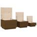 Boîtes de rangement avec couvercles 3 pcs Marron miel - Photo n°6