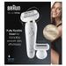 Braun Silk-épil 9 Flex 9-002 Épilateur éléctrique pour femme - Tete flexible - Micro-grip 40 pincettes - SensoSmart - Blanc/Doré - Photo n°2