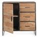 Buffet 1 porte 3 tiroirs bois d'acacia clair et pieds acier vieilli Kadone 90 cm - Photo n°3