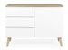 Buffet 1 porte 3 tiroirs laqué blanc et pieds chêne massif clair Pecas 109 cm - Photo n°1