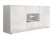 Buffet 2 portes 2 tiroirs bois laqué blanc brillant Zebre L 180 cm - Photo n°1
