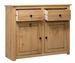 Buffet 2 portes 2 tiroirs en bois de pin massif Autika 93 cm – Élégance rustique et praticité - Photo n°9