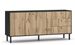 Buffet 2 portes 3 tiroirs bois clair et noir Pakas 160 cm - Photo n°1
