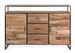 Buffet 2 portes 3 tiroirs bois d'acacia clair et acier vieilli Kadone 150 cm - Photo n°1