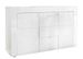 Buffet 2 portes 3 tiroirs bois laqué blanc brillant Lubi L 138 cm - Photo n°1