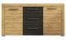 Buffet 2 portes 3 tiroirs imitation chêne clair et foncé Amora - Photo n°1
