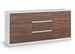 Buffet 2 portes 3 tiroirs mélaminé blanc et noyer Manni L 180 cm - Photo n°1