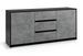Buffet 2 portes 3 tiroirs mélaminé noir et béton Luxot L 180 cm - Photo n°1