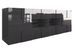 Buffet 2 portes 4 tiroirs bois laqué anthracite brillant Namob L 240 cm - Photo n°1