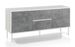 Buffet 2 portes mélaminé blanc et béton pieds métal blanc Keesa L 160 cm - Photo n°1