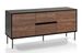 Buffet 2 portes mélaminé noir et noyer pieds métal noir Olani L 160 cm - Photo n°1