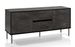 Buffet 2 portes mélaminé noir et pieds métal Lobis L 160 cm - Photo n°1