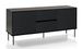 Buffet 2 portes mélaminé noir pieds métal noir Aumi L 160 cm - Photo n°1
