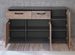 Buffet 3 portes 2 tiroirs marron et gris mélaminé Florence L 142 cm - Photo n°3