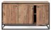 Buffet 3 portes bois clair de Sheesham et acier noir Klazik 132 cm - Photo n°3