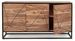 Buffet 3 portes en bois clair d'acacia vernis mat et acier noir Makune 145 cm - Photo n°3
