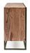 Buffet 3 portes en bois clair d'acacia vernis mat et acier noir Makune 145 cm - Photo n°6
