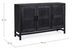 Buffet 3 portes en bois massif noir de manguier et rotin noir Waky 125 cm - Photo n°7