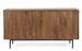 Buffet 3 portes TADITA 140 cm – Bois de manguier marron & pieds acier noir - Photo n°1